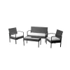 NOTRE SELECTION Salon De Jardin Acier Noir LUZ 2 Chaises 1 Banc Et 1 Table – TE11-SOFA grand choix 17
