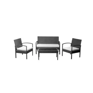 NOTRE SELECTION Salon De Jardin Acier Noir LUZ 2 Chaises 1 Banc Et 1 Table – TE11-SOFA grand choix 15