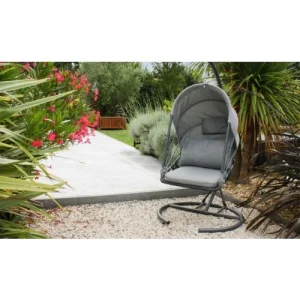 Balancelle De Jardin LACANAU DCB Garden Avec Coussins Gris Anthracite – LACANAU-CL excellents soldes 12